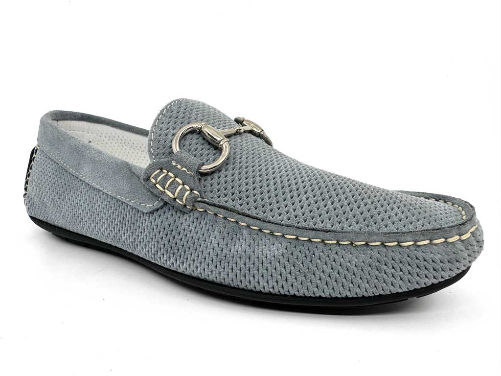 Samuel Greyish Blue Men's Horsebit Driving Shoes