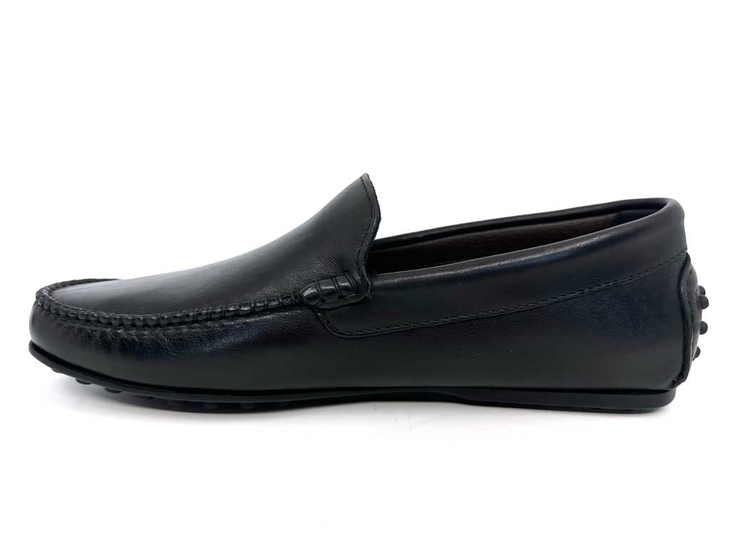 Finn Black Leather Men's Driving Shoes