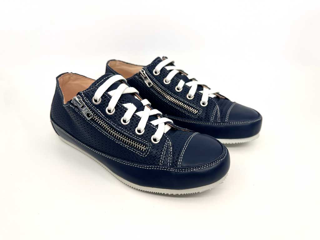 Anne Navy Women's Leather Sneakers