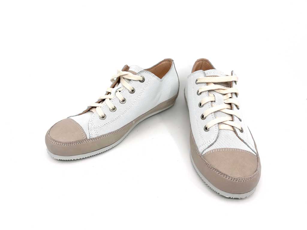 Bree White Women's Leather Sneakers