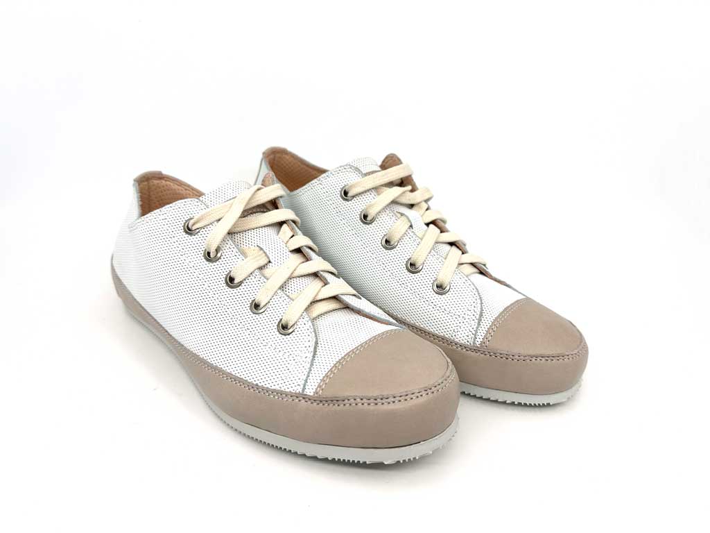 Bree White Women's Leather Sneakers