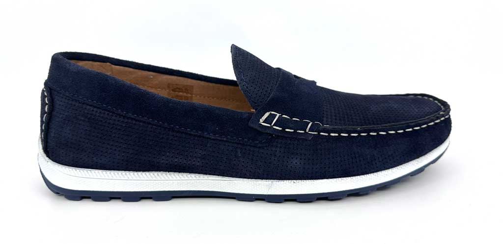Navy Suede Men's Loafers
