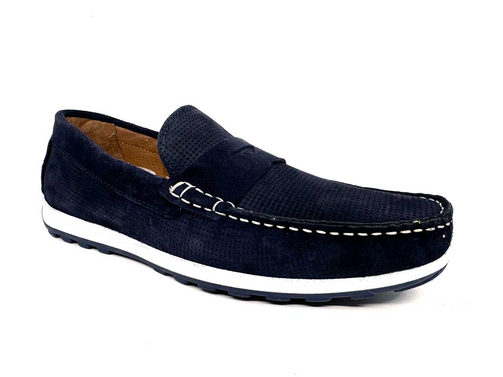 Navy Suede Men's Loafers