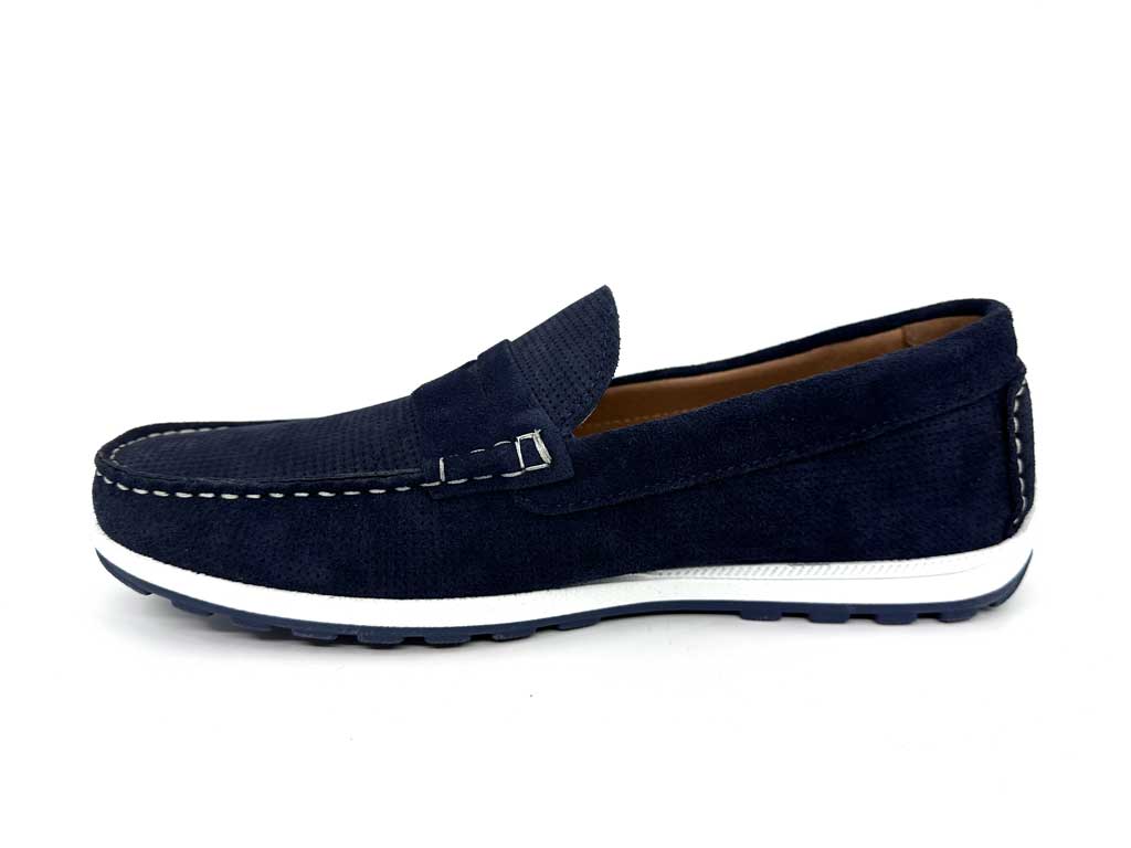 Navy Suede Men's Loafers