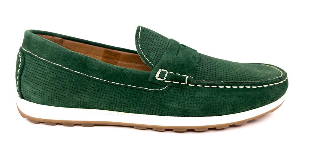 Green Suede Men's Loafers