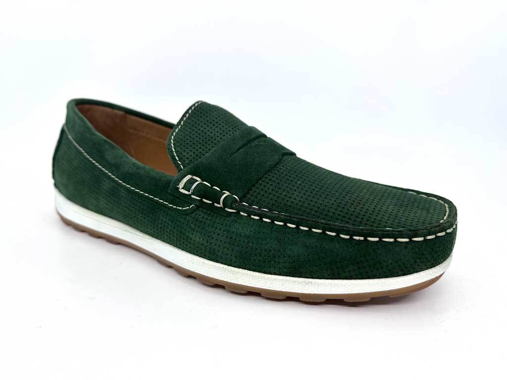 Green Suede Men's Loafers