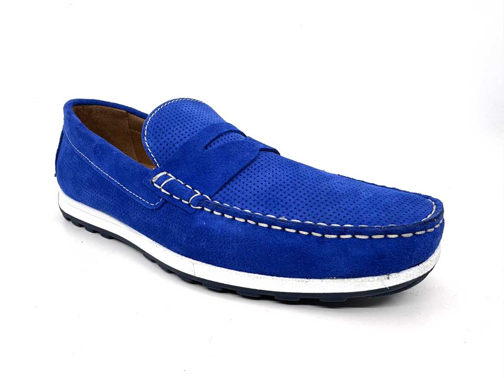 Electric Blue Suede Men's Loafers