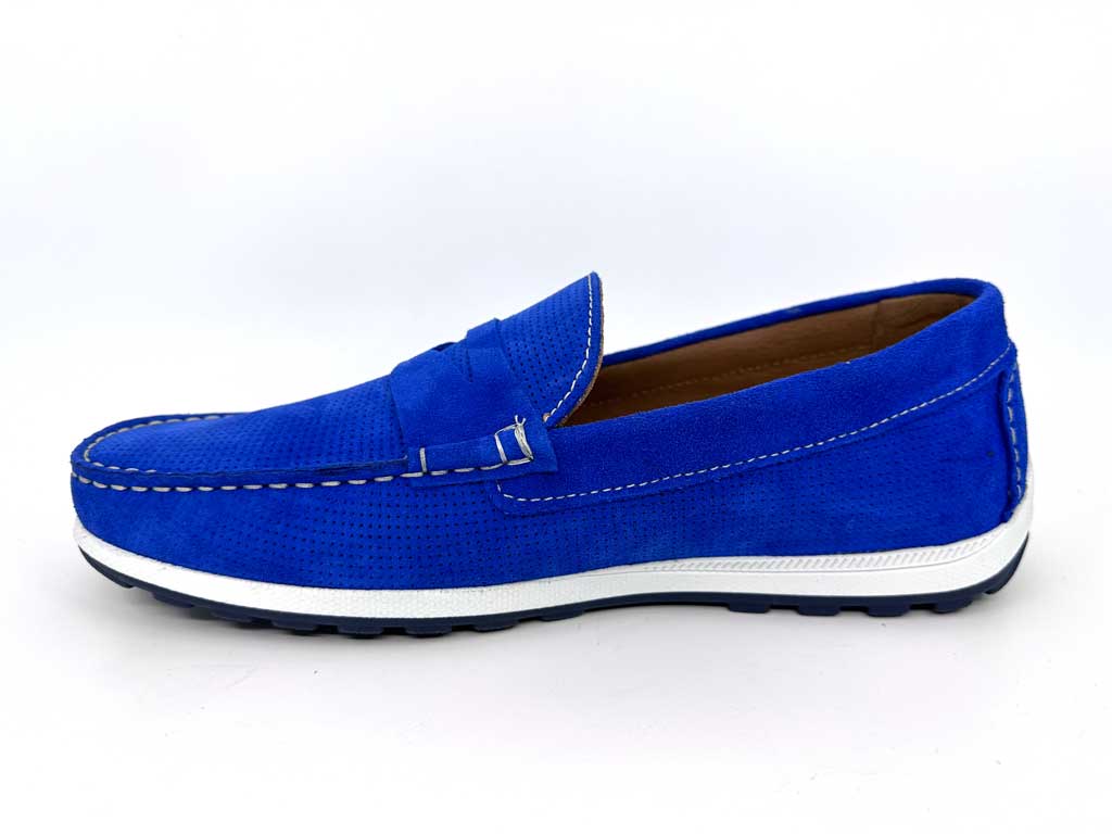 Electric Blue Suede Men's Loafers