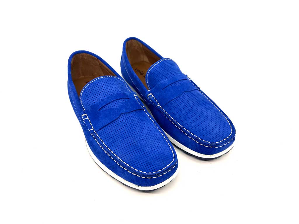 Electric Blue Suede Men's Loafers