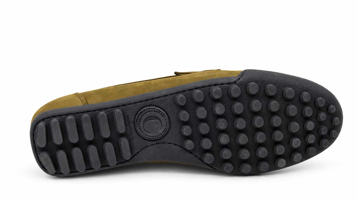 Rinaldo Olive Green Nabuk Leather Loafers