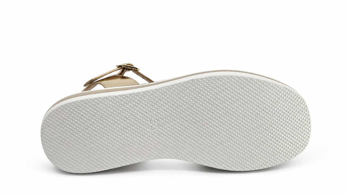 Evelina Gold Wedge Sandals