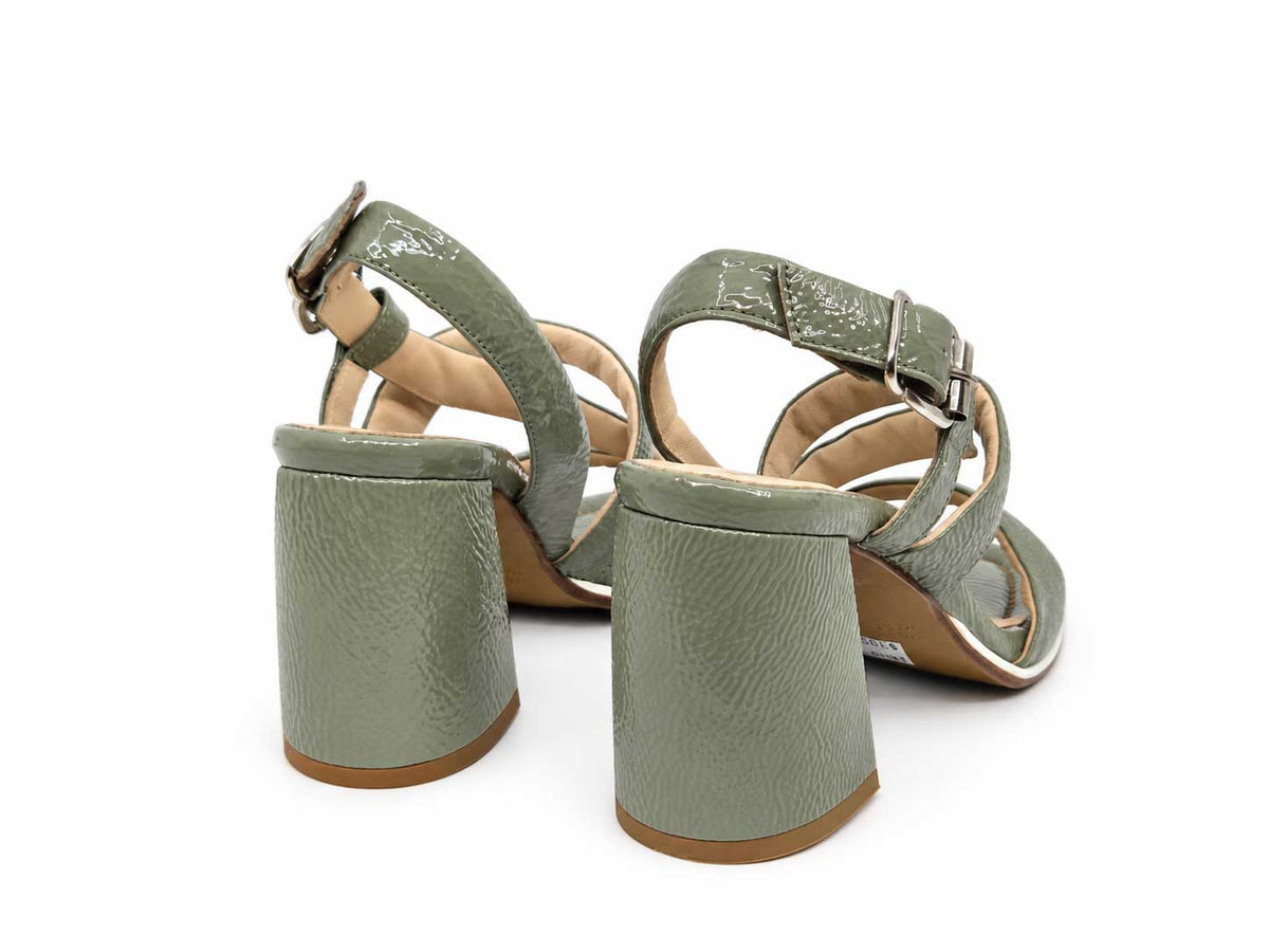 Vanessa Military Green Strappy Sandals