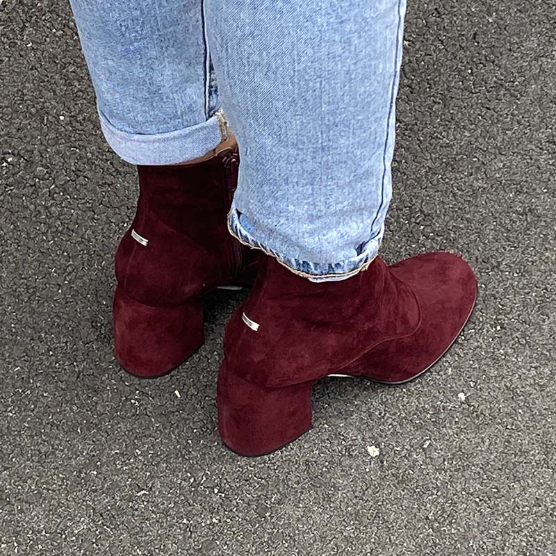 Stephanie Burgundy Women's Ankle Boots