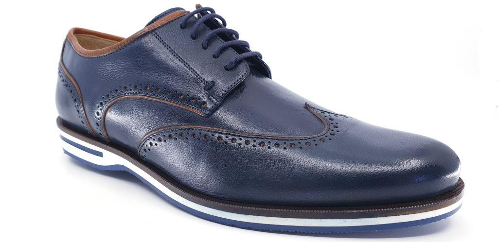 Brett Navy Men's Leather Sneakers