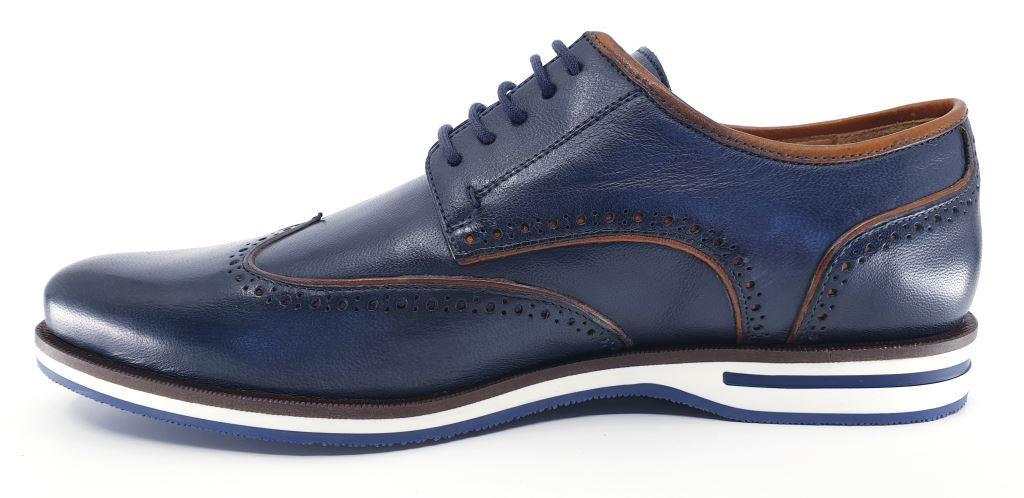 Brett Navy Men's Leather Sneakers