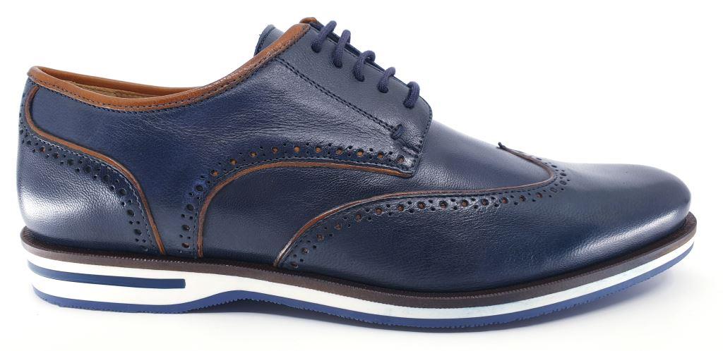 Brett Navy Men's Leather Sneakers