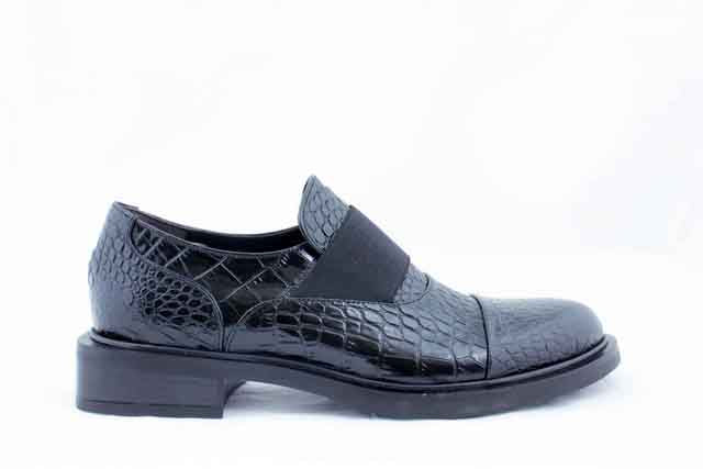 6000 Black Crocodile Print Women's Shoes