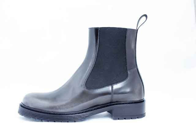 6021 Grey Leather Women's Chelsea Boots