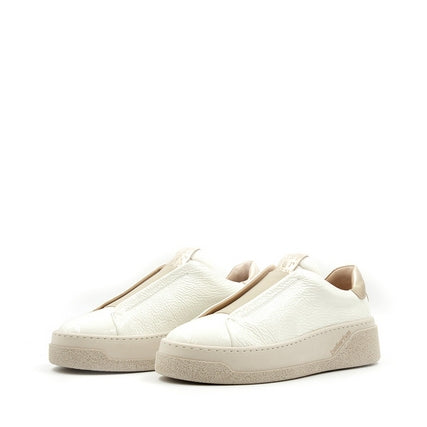 8533B Cream Patent Women's Leather Sneakers