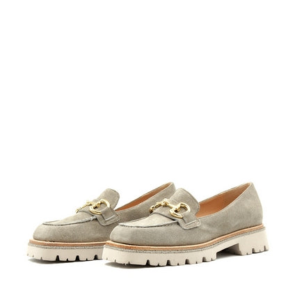 8710 Grey Suede Women's Loafers