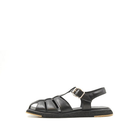 8740 Black Women's Leather Sandals