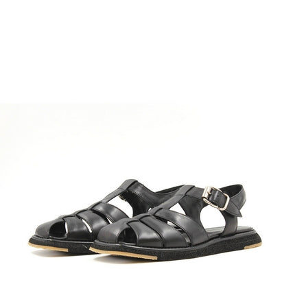8740 Black Women's Leather Sandals