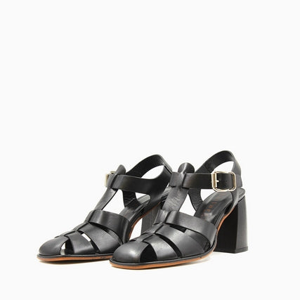 8800N Black Women's Leather Sandals