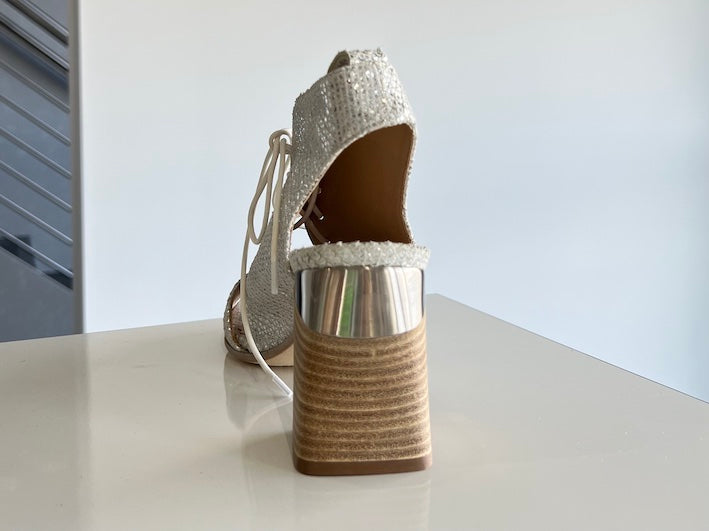 Gold Women's Lace-Up Sandals