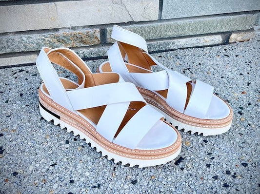 Laura Bellariva Chunky Sandals White Leather