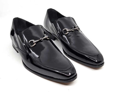 Nicholas Black Patent Horsebit Loafer