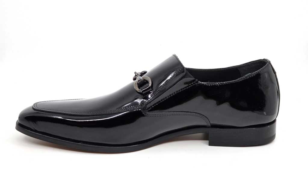 Nicholas Black Patent Horsebit Loafer