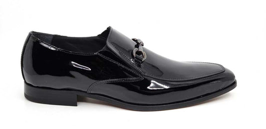 Nicholas Black Patent Horsebit Loafer