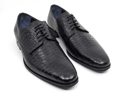 Dorian Black Croc Derby Shoes