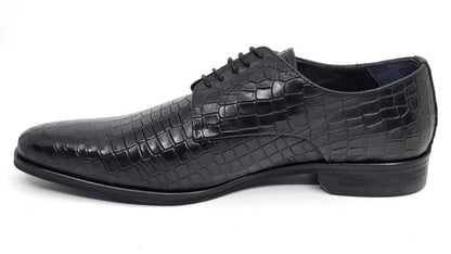 Dorian Black Croc Derby Shoes