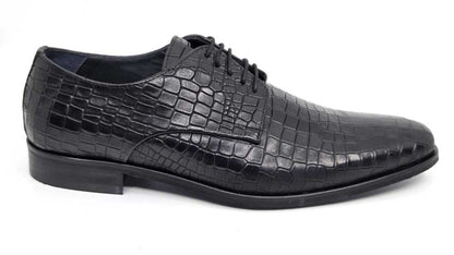 Dorian Black Croc Derby Shoes