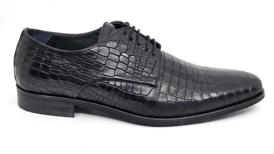 Dorian Black Croc Derby Shoes