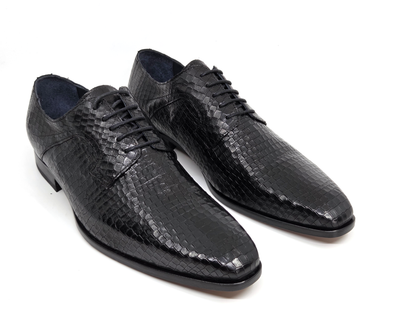 Dimitrios Black Croc Derby Shoes