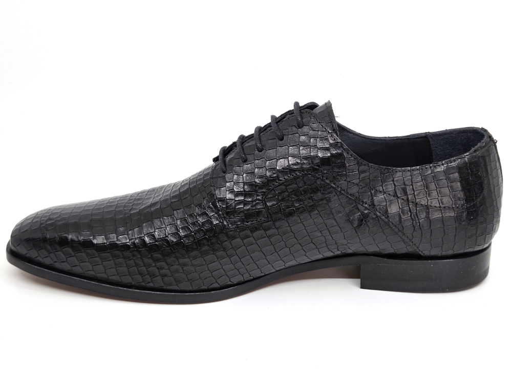 Dimitrios Black Croc Derby Shoes