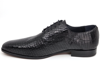 Dimitrios Black Croc Derby Shoes