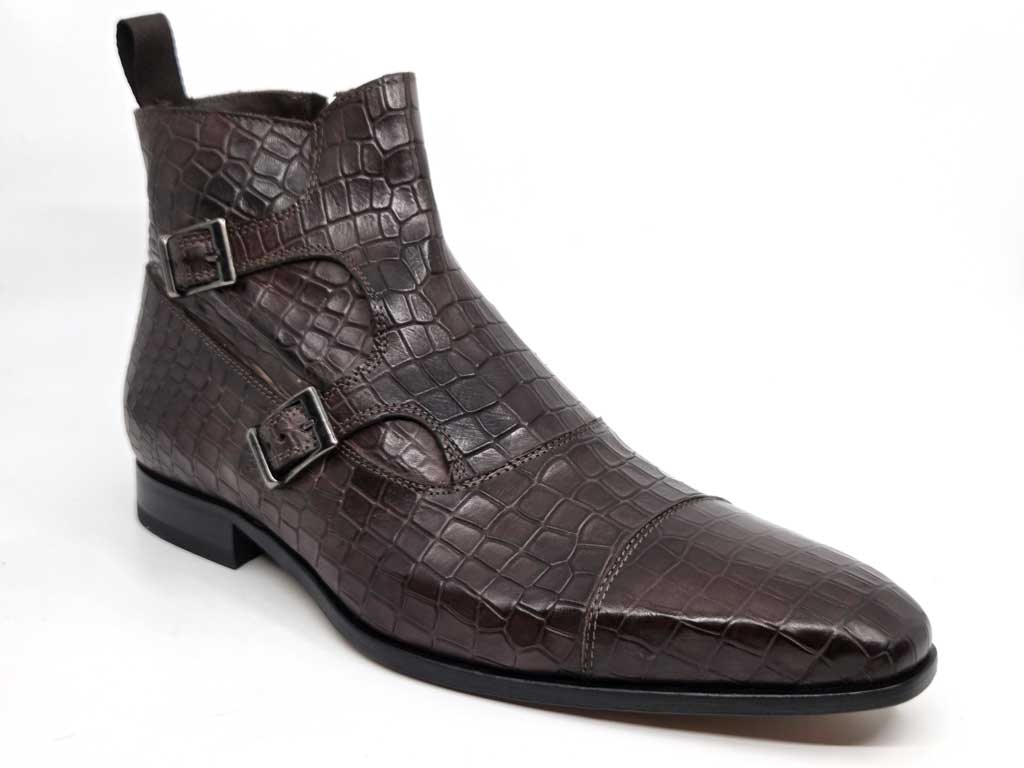 Atlas Croc-Embossed Double Monk Boot