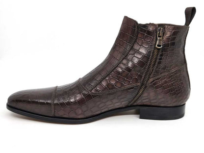 Atlas Croc-Embossed Double Monk Boot