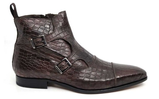 Atlas Croc-Embossed Double Monk Boot