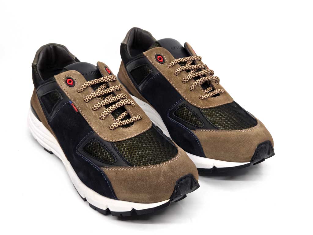 Samuel Navy & Taupe Italian Sneakers