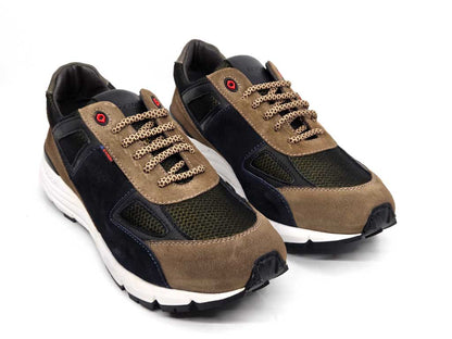 Samuel Navy & Taupe Italian Sneakers