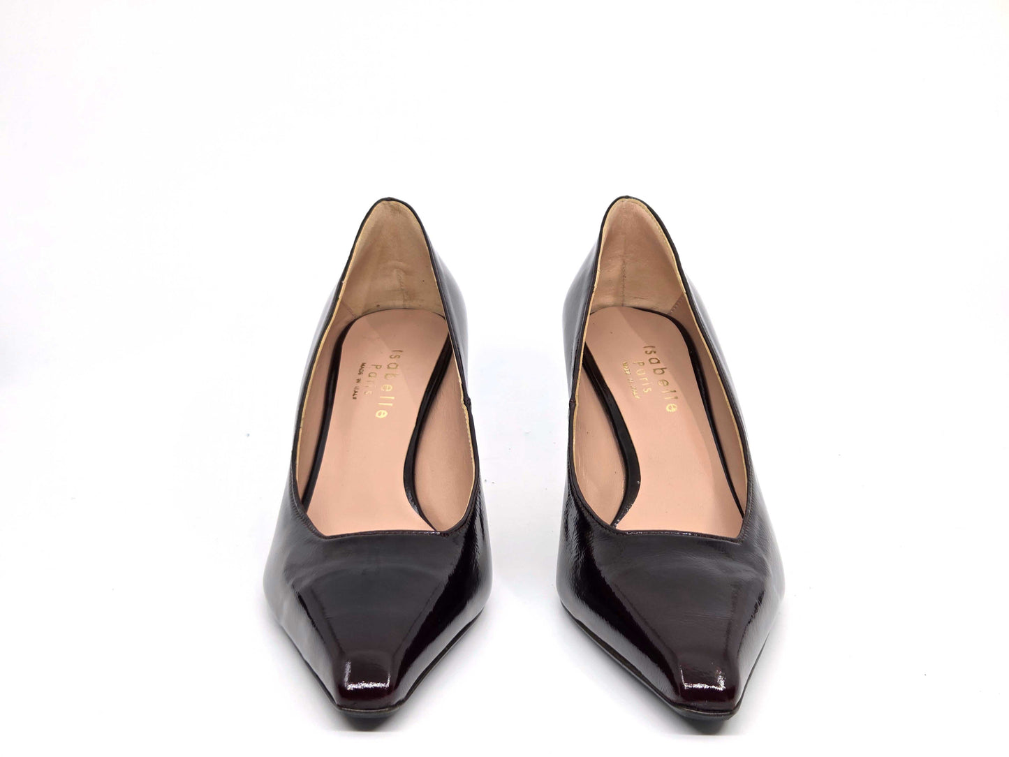Burgundy Patent Leather Court Shoes