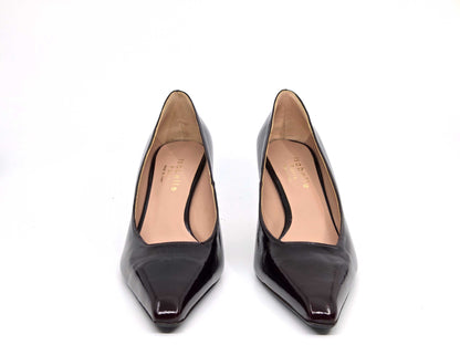 Burgundy Patent Leather Court Shoes