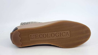 Leopard Beige Leather Sneakers