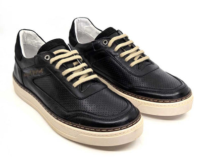 748 Black Italian Leather Sneakers