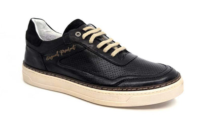 748 Black Italian Leather Sneakers