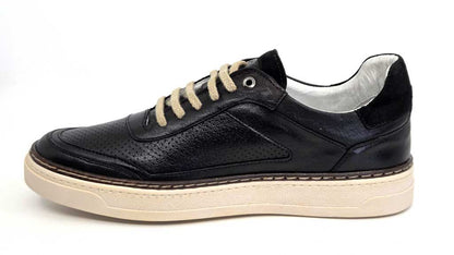 748 Black Italian Leather Sneakers